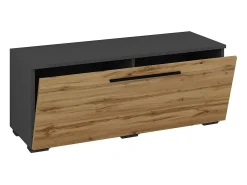 Móvel De Tv*VCM Móveis de TV | Lowboard | Armário de TV com porta dobrável larga | Dimensões A. 39 x L. 95 x P. 40 cm | Fernseh Furniture – Arila S (Anthracite / Honey Oak) Multicor