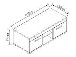 VCM Móveis de TV | Lowboard | Prateleira TV | Dimensões A. 37 x L. 102 x P. 45 cm | Fernseh Furniture – Usilo L (Anthracite / Honey Oak)^ Móvel De Tv