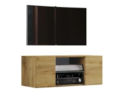 Móvel De Tv|VCM Móveis de TV | Placa de parede | Pendura Lowboard | Dimensões A. 40 x L. 95 x P. 36 cm | Armário de parede - Jusa (carvalho mel) Multicor