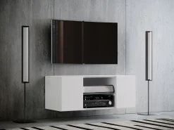 Móvel De Tv*VCM Móveis de TV | Placa de parede | Pendura Lowboard | Dimensões A. 40 x L. 95 x P. 36 cm | Armário de parede - Jusa (Branco) Multicor
