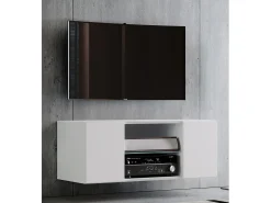 Móvel De Tv*VCM Móveis de TV | Placa de parede | Pendura Lowboard | Dimensões A. 40 x L. 95 x P. 36 cm | Armário de parede - Jusa (Branco) Multicor