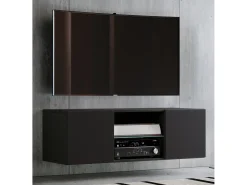 Móvel De Tv|VCM Móveis de TV | Placa de parede | Pendura Lowboard | Dimensões A. 40 x L. 95 x P. 36 cm | Armário de parede - Jusa (Preto) Multicor