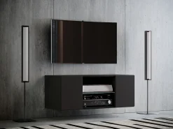 Móvel De Tv|VCM Móveis de TV | Placa de parede | Pendura Lowboard | Dimensões A. 40 x L. 95 x P. 36 cm | Armário de parede - Jusa (Preto) Multicor