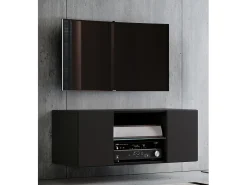Móvel De Tv|VCM Móveis de TV | Placa de parede | Pendura Lowboard | Dimensões A. 40 x L. 95 x P. 36 cm | Armário de parede - Jusa (Preto) Multicor