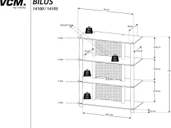 Móvel De Tv|VCM Móveis Hifi Bilus Vidro preto A. 70 x L. 59 x P. 48 cm Multicor