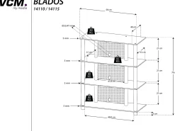 Discount VCM Móveis Hifi Blados Vidro transparente A. 70 x L. 59 x P. 49 cm Multicor