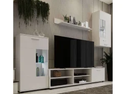 New Móveis modernos para sala de estar em fosco 230x38,3 cm Branco