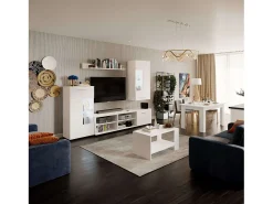 New Móveis modernos para sala de estar em fosco 230x38,3 cm Branco