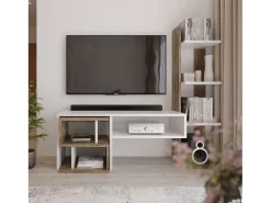 Best Móveis modernos para sala de estar Mom Ansberg Carvalho e Semi-fosco 187 cm Branco