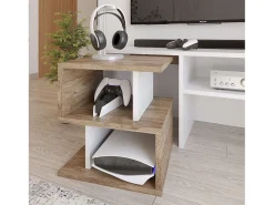 Best Móveis modernos para sala de estar Mom Ansberg Carvalho e Semi-fosco 187 cm Branco