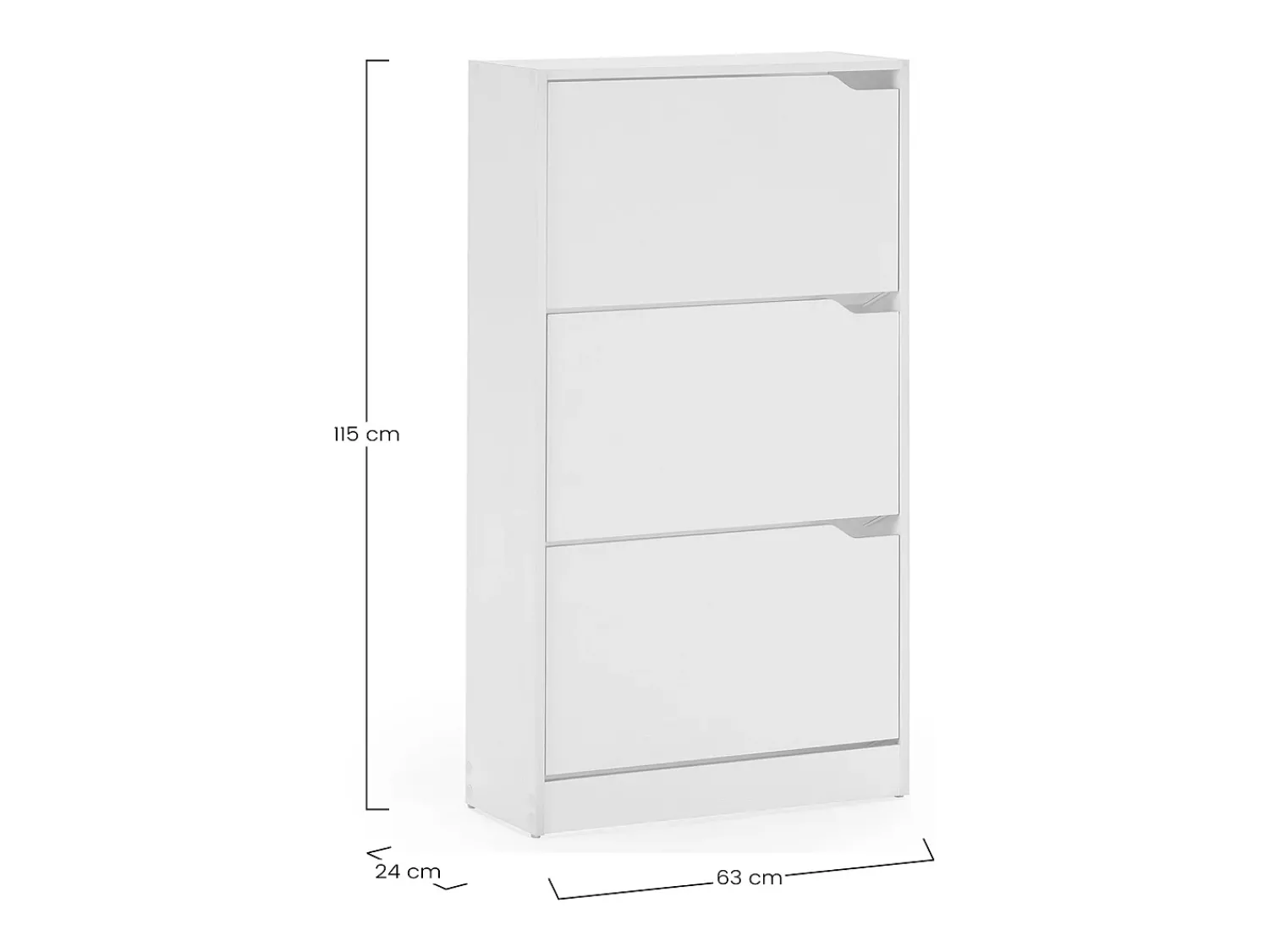 VS Venta-stock Móveis para sapateira Angel 3 portas cor branca, para 18 pares^ Móvel De Arrumação|Sapateira