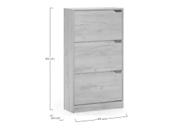 Best VS Venta-stock Móveis para sapateira Angel 3 portas cor carvalho claro, para 18 pares Natural claro