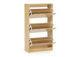Best VS Venta-stock Móveis para sapateira Angel 3 portas cor carvalho claro, para 18 pares Natural claro