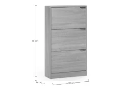 New VS Venta-stock Móveis para sapateira Angel 3 portas cor carvalho, para 18 pares Castanho