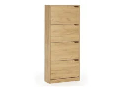 New VS Venta-stock Móveis para sapateira Angel 4 portas cor carvalho claro, para 24 pares Natural claro