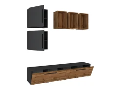 Outlet VCM Móveis para TV Arila Antracite/carvalho mel A. 200 x L. 190 x P. 40 cm Multicor