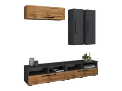Móvel De Tv*VCM Móveis para TV Arila Antracite/carvalho mel A. 200 x L. 190 x P. 40 cm Multicor