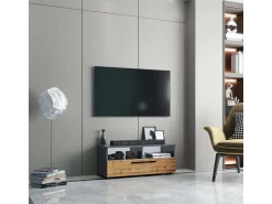 VCM Móveis para TV Arila Antracite/carvalho mel A. 39 x L. 95 x P. 40 cm^ Móvel De Tv