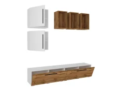 VCM Móveis para TV Arila Branco/carvalho de mel A. 200 x L. 190 x P. 40 cm^ Móvel De Tv