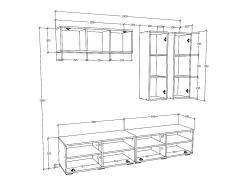 New VCM Móveis para TV Arila Branco A. 200 x L. 190 x P. 40 cm Multicor