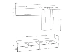 New VCM Móveis para TV Arila Branco A. 200 x L. 190 x P. 40 cm Multicor