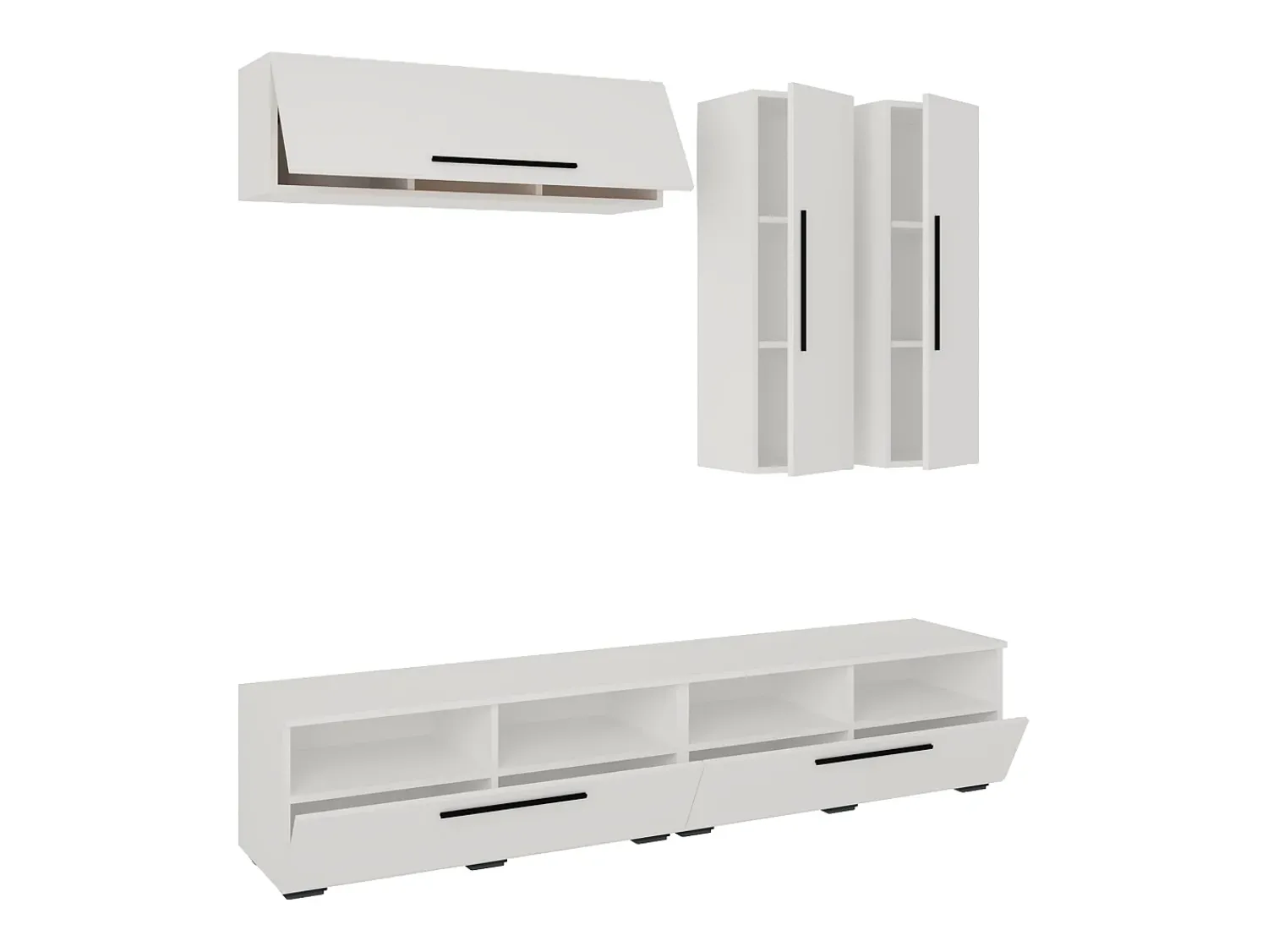 New VCM Móveis para TV Arila Branco A. 200 x L. 190 x P. 40 cm Multicor