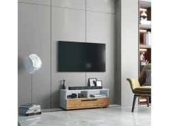 Móvel De Tv*VCM Móveis para TV Arila Branco/carvalho de mel A. 39 x L. 115 x P. 40 cm Multicor