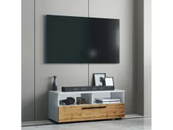 VCM Móveis para TV Arila Branco/carvalho de mel A. 39 x L. 95 x P. 40 cm^ Móvel De Tv