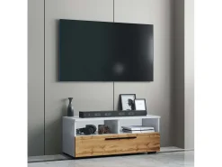 VCM Móveis para TV Arila Branco/carvalho de mel A. 39 x L. 95 x P. 40 cm^ Móvel De Tv