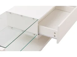 Móvel De Tv| Móveis para TV, painéis baixos, divisórias de vidro brilhante e iluminação LED variável. Combina um estilo natural e rústico com um design moderno. Branco