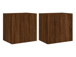 Móvel De Tv* Móveis parede p/ TV 2 pcs derivados madeira carvalho PT819934 Castanho