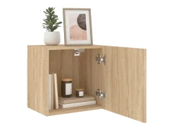 Móvel De Tv* Móveis parede p/ TV 2 pcs derivados de madeira carvalho sonoma PT903721 Castanho