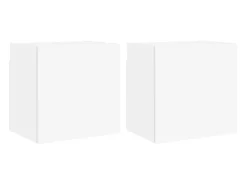 Móvel De Tv| Móveis parede p/ TV 2pcs 40,5x30x40 cm derivados madeira PT726604 Branco