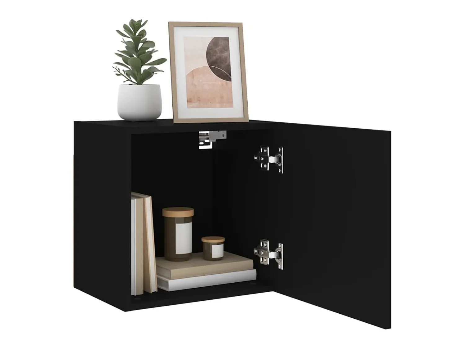 Móvel De Tv* Móveis parede p/ TV 2pcs 40,5x30x40 cm derivados madeira PT345029 Preto