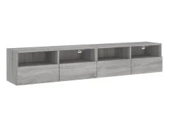 Móvel De Tv| Móveis parede p/ TV 2pcs 80x30x30cm deriv. madeira cinza sonoma PT631256 Cinzento