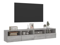 Móvel De Tv| Móveis parede p/ TV 2pcs 80x30x30cm deriv. madeira cinza sonoma PT631256 Cinzento