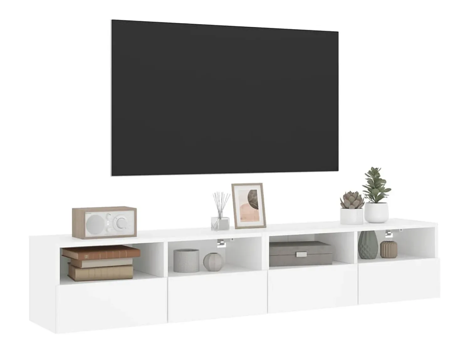 Móveis parede p/ TV 2pcs 80x30x30cm derivados de madeira PT483933^ Móvel De Tv