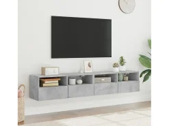 Móvel De Tv| Móveis parede TV 2 pcs 80x30x30 cm deriv. madeira cinza cimento PT313472 Cinzento
