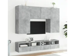 Móvel De Tv| Móveis parede TV 2 pcs 80x30x30 cm deriv. madeira cinza cimento PT313472 Cinzento