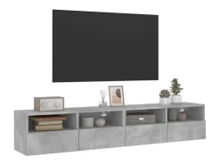 Móvel De Tv| Móveis parede TV 2 pcs 80x30x30 cm deriv. madeira cinza cimento PT313472 Cinzento