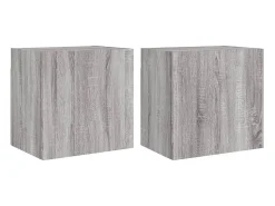 Móvel De Tv* Móveis parede TV 2pcs 40,5x30x40 cm deriv. madeira cinza sonoma PT903541 Cinzento