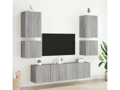 Móvel De Tv* Móveis parede TV 2pcs 40,5x30x40 cm deriv. madeira cinza sonoma PT903541 Cinzento