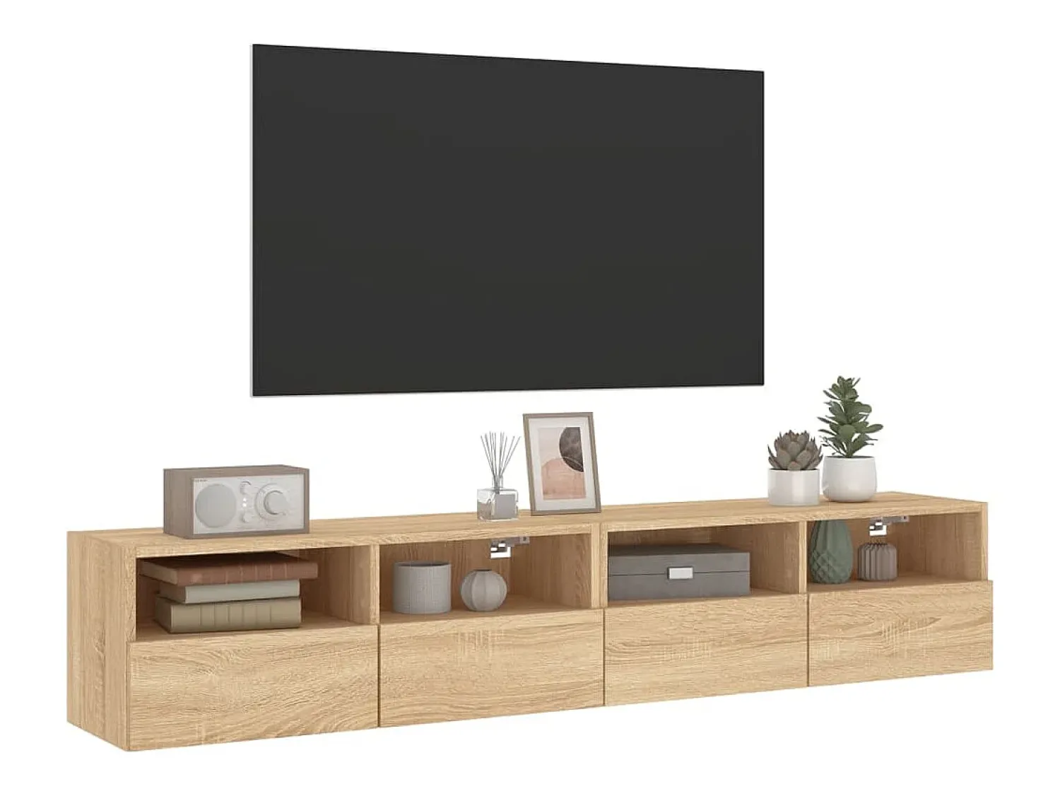 Hot Móveis parede TV 2pcs 80x30x30cm deriv. madeira carvalho sonoma PT666433 Castanho