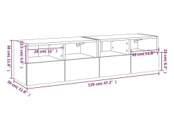 Outlet vidaxl Móveis parede TV 2pcs 60x30x30cm deriv. madeira carvalho sonoma Castanho