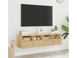Móvel De Tv| Móveis parede TV 2pcs 60x30x30cm deriv. madeira carvalho sonoma PT245176 Castanho