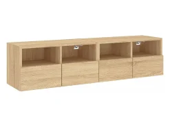 Móvel De Tv| Móveis parede TV 2pcs 60x30x30cm deriv. madeira carvalho sonoma PT245176 Castanho