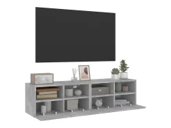 Móveis parede TV 2pcs 60x30x30cm deriv. madeira cinza cimento PT948406^ Móvel De Tv