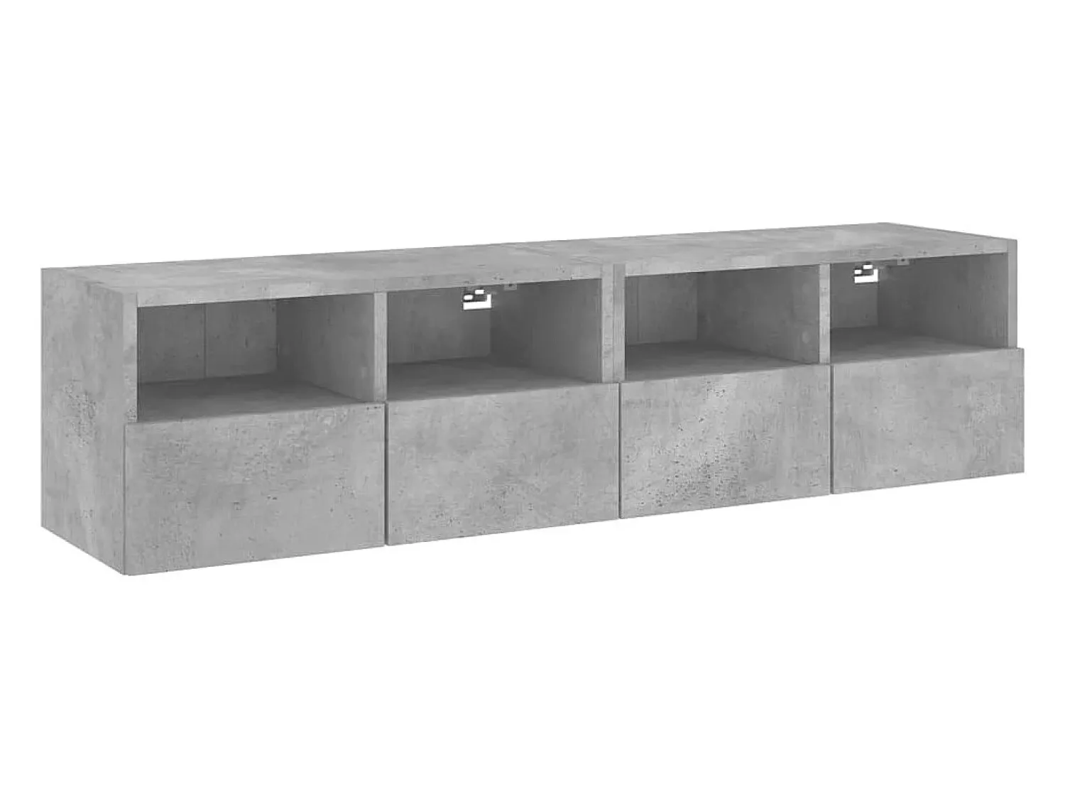 Móveis parede TV 2pcs 60x30x30cm deriv. madeira cinza cimento PT948406^ Móvel De Tv