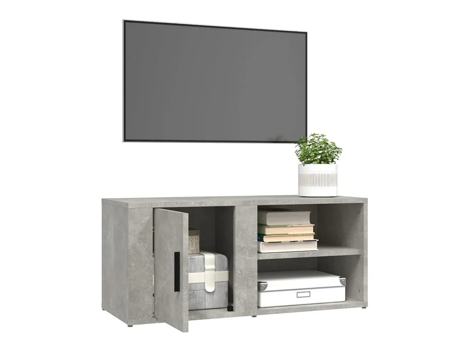 Móvel De Tv* Móveis TV 2 pcs 80x31,5x36 cm derivados madeira cinza cimento PT757816 Cinzento