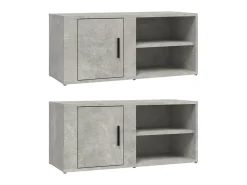 Móvel De Tv* Móveis TV 2 pcs 80x31,5x36 cm derivados madeira cinza cimento PT757816 Cinzento
